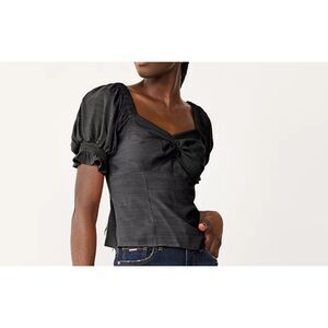 Women's Nine West Twist Front Puff Sleeve Top Size L